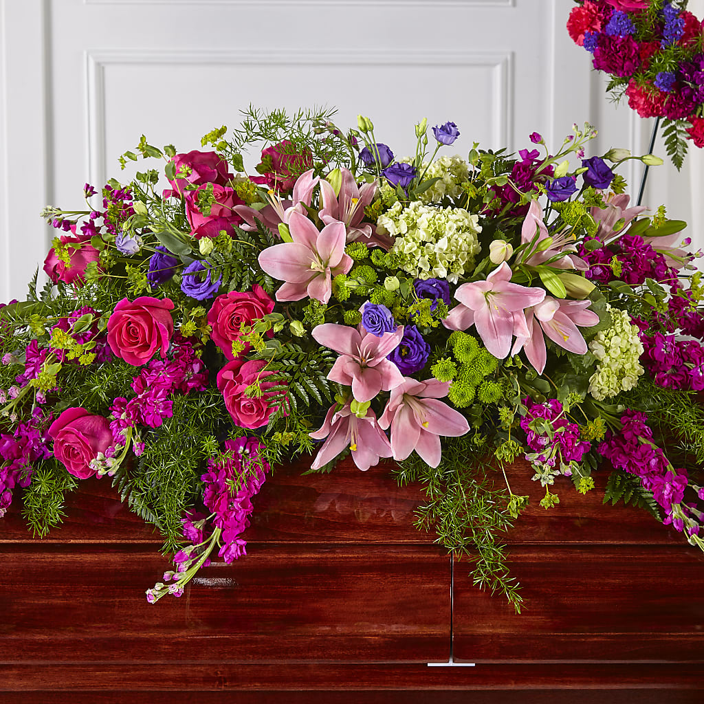 Radiant Tribute Casket Spray – XINAI'S FLOWERS, Chowchilla CA