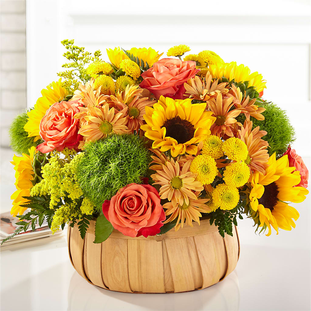 Harvest Sunflower Basket – XINAI'S FLOWERS, Chowchilla CA