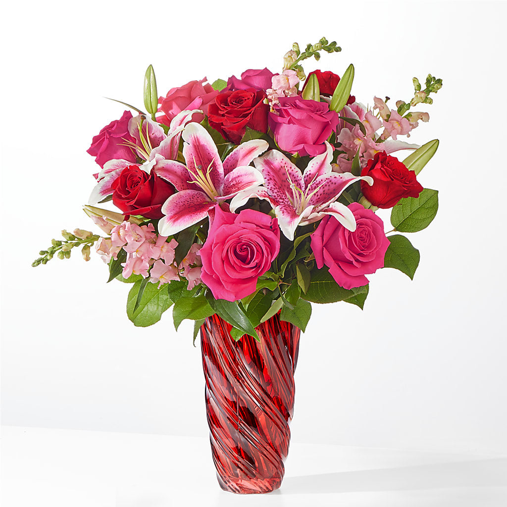 Always You Bouquet with Luxe Swirl Vase – XINAI'S FLOWERS, Chowchilla CA