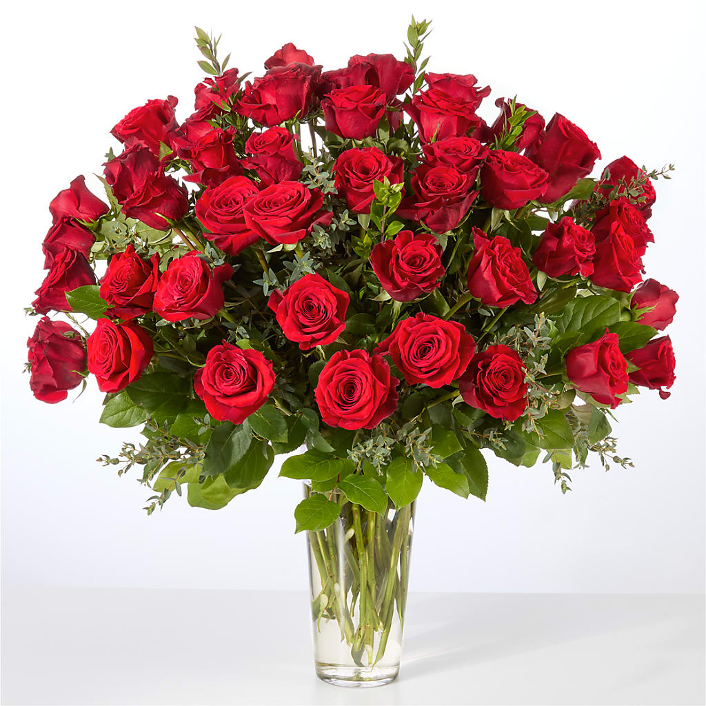 Forever Yours Fifty Stem Red Rose Bouquet – XINAI'S FLOWERS, Chowchilla CA