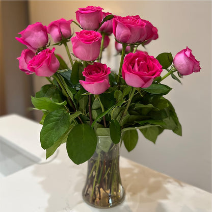 Long Stem Pink Rose Bouquet – XINAI'S FLOWERS, Chowchilla CA
