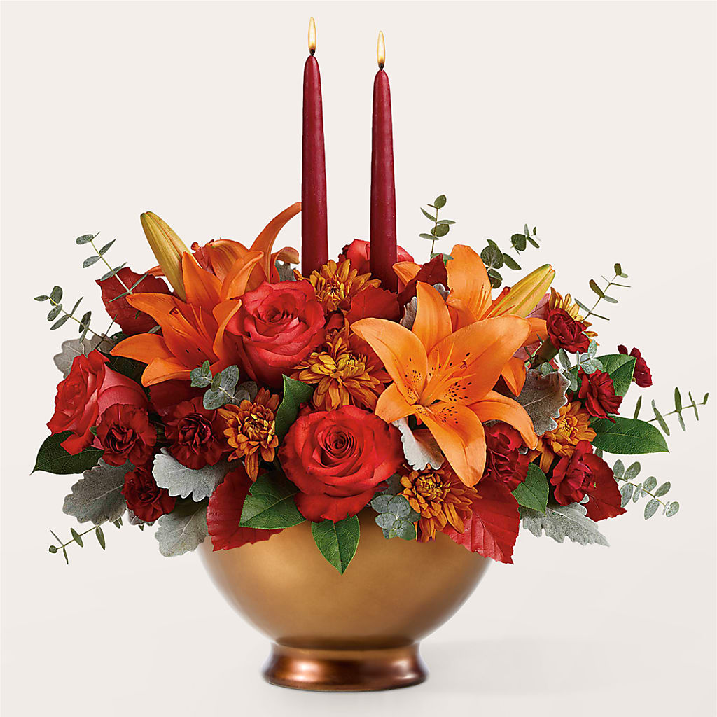 Fruits of Fall Centerpiece – XINAI'S FLOWERS, Chowchilla CA
