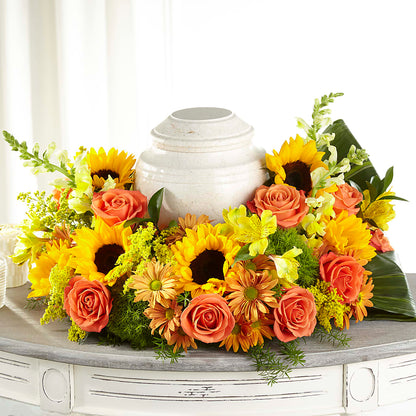 Faithful Sunflower Cremation Adornment – XINAI'S FLOWERS, Chowchilla CA