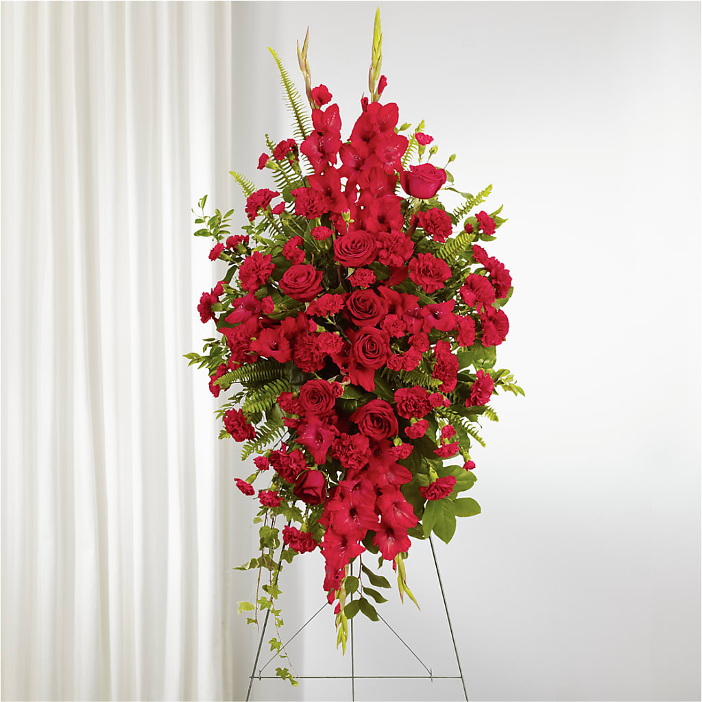From the Heart Standing Spray – XINAI'S FLOWERS, Chowchilla CA
