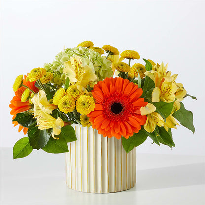 Autumn Sunshine Bouquet with Ivory Vase – XINAI'S FLOWERS, Chowchilla CA
