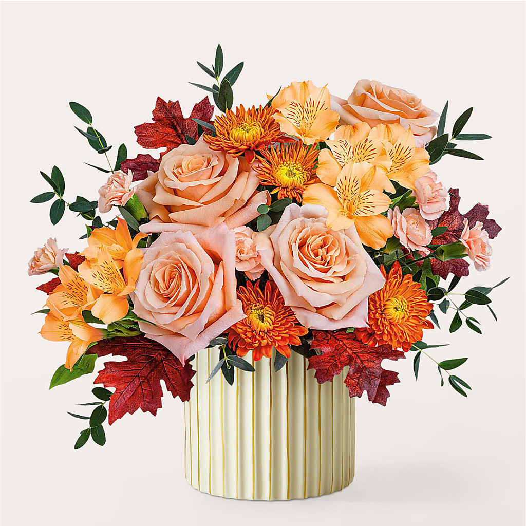 Spiced Latte Bouquet with Ivory Vase – XINAI'S FLOWERS, Chowchilla CA