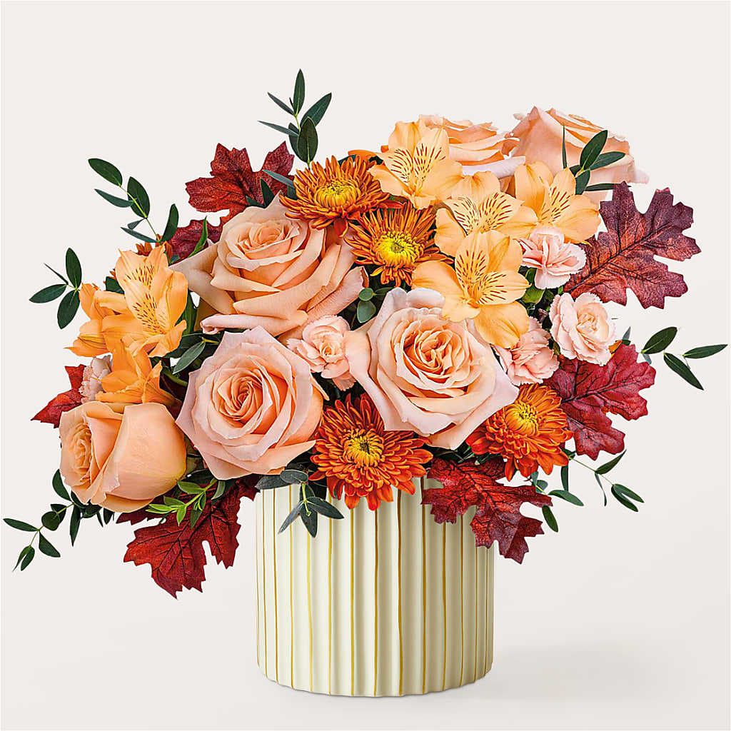 Spiced Latte Bouquet with Ivory Vase – XINAI'S FLOWERS, Chowchilla CA