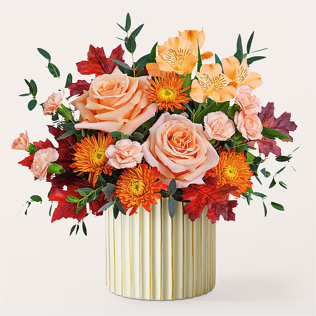 Spiced Latte Bouquet with Ivory Vase – XINAI'S FLOWERS, Chowchilla CA