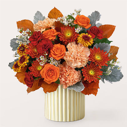 Merlot Bouquet with Ivory Vase – XINAI'S FLOWERS, Chowchilla CA