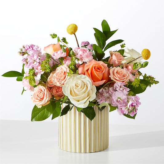 French Market Bouquet with Ivory Vase – XINAI'S FLOWERS, Chowchilla CA