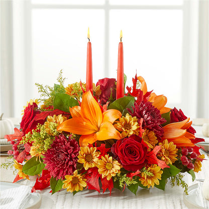 Autumn's Embrace Centerpiece – XINAI'S FLOWERS, Chowchilla CA