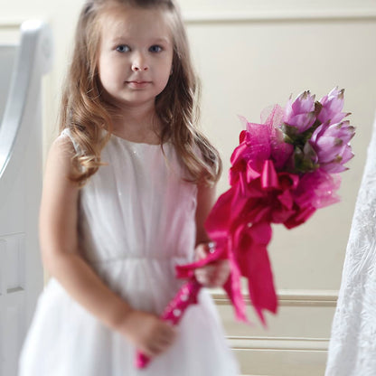 Sparkle Pink Flower Girl Bouquet – XINAI'S FLOWERS, Chowchilla CA